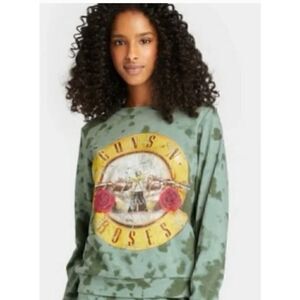 Guns N’ Roses Tie Dye Camo Graphic Long Sleeves Sweatshirt XXL # 1419